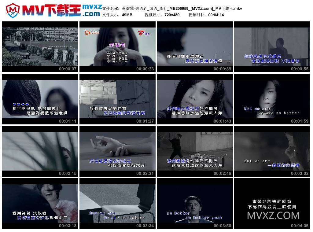 蔡健雅-失语者_国语_流行_MB206958